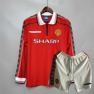 NEW Genuine Umbro Red Devils 98-99 Man Retro Joint Uniform Triple Crown Home No. 7 Beckham Long Slee