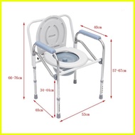 ♞Foldable Heavy Duty Elderly Commode Chair Toilet Stainless Portable with Chamber Pot Arinola with