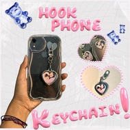 [custom photo] PHONE KEYCHAIN HEART METAL l LOVE KEYCHAIN l PHONEHOOK