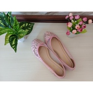 Lace flat shoes pink flat shoes