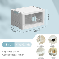 Mainland Lemari Plastik Lipat Portable Lemari Pakaian Susun Container Box Plastik Kotak Penyimpan & 