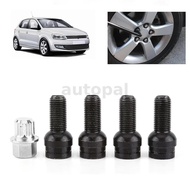 For VW AUDI A3 A4 A5 Bora Locking Wheel Nuts Bolts Set 5pcs (4+1) Security Key M14x1.5 Anti-Theft Ti