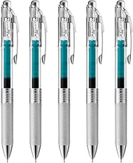 Pentel Energel Infree Gel Ink Ballpoint Pen 0.5mm, Needle Tip, Turquoise blue Ink, 5 pen set(Japan Import)