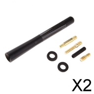 [lszdy] 2x12cm Car Radio Stubby Antenna Roof AM FM Booster Mast Black