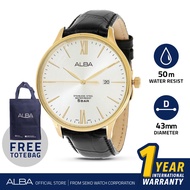 Alba AS9E24 Quartz Analog Genuine Leather Men's Watch
