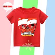 BAJU KAOS ANAK ATASAN TERBARU KEMERDEKAAN 17 AGUSTUSAN BAHAN PREMIUM