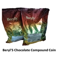 Beryl's Chocolate Compound Coin Beryls Dark Compund Chips 钱币型巧克力 巧克力豆  (500 GM / 1KG)