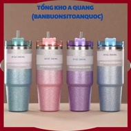 890ML Stainless Steel Emulsion Bottle WITH STRAW - 890ml emulsion painted thermos bottle - sparkling