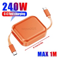 KAIYUE 240W Retractable Type C To Type C Cable PD Fast Charging USB C Cable Cord For  OPPO Reno 15 1