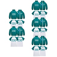 Squid Game Costume Baby Boys Girls Jacket + Tshirts 388 246 230 333 120 Kids Clothes Spring Autumn F