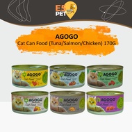AGOGO Cat Cannd Food 170G Tuna / Salmon / Chicken E5pet