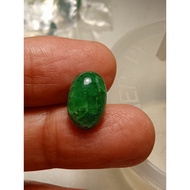 Batu Zamrud Asli 4.60 carat  OVAL CABOCHON Cut 14 X 9 X 4 MM Translucent ZAMBIA Green Emerald .+ IKAT CINCIN