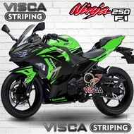 Stiker Striping Ninja 250 FI 2018 Full Body Variasi Black Edition