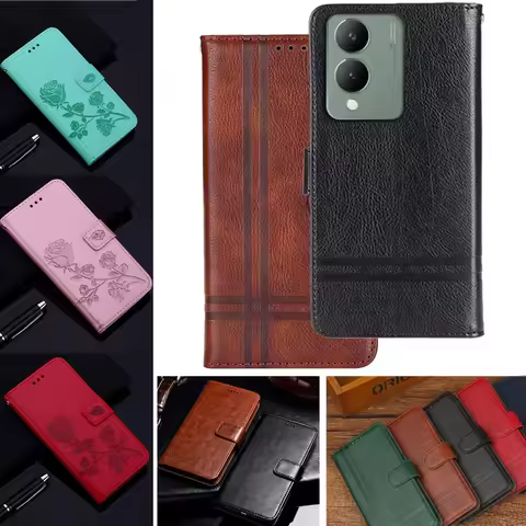 For Vivo Y17S Case Vivo Y17s Phone Cover Wallet Leather Flip Case For Vivo Y 17s VivoY17s Phone Back