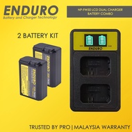 Enduro NP-FW50 LCD Dual Charger with 2 x Batteries Combo Package USB-C Charger Micro USB Charger Son