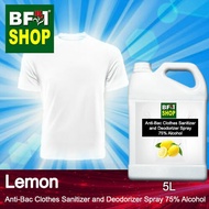 Antibacterial Clothes Sanitizer and Deodorizer Spray (ABCSD) - 75% Alcohol with Lemon - 5L