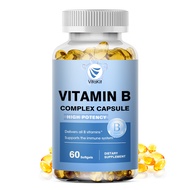 B-Complex Vitamin Supplements (B12 B1 B2 B3 B5 B6 B9 Folic Acid &Biotin) for Improve Immunity System
