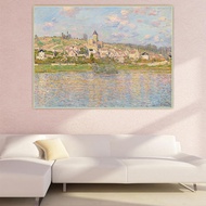 Claude Monet 《 Vetheuil 》ผ้าใบศิลปะสีน้ำมัน HD การพิมพ์ภาพวาดโปสเตอร์ตกแต่งผนังงานศิลปะที่มีชื่อเสีย