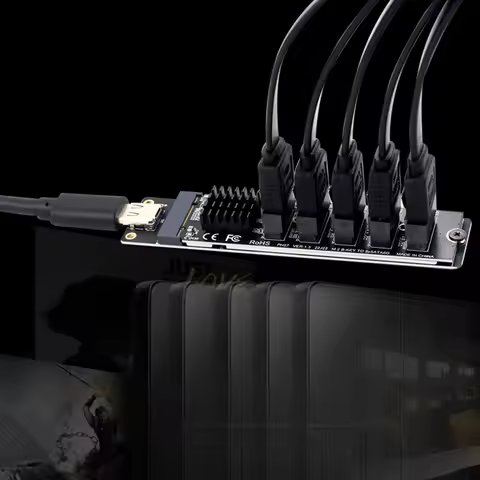 USB C To SATA 3.0 Expansion Card 6Gbps JM575+JMS580 Chip Type C To 5-Ch SATA 3.0 Expander Plug and P