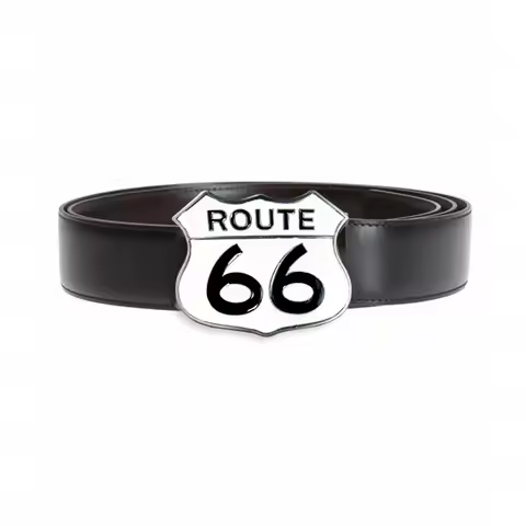 White Buckle Club Wholesale Retro Zinc Alloy ROUTE 66 Belt Buckle Cowboy Homemade Jeans Gift Belt Bu