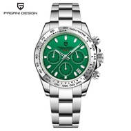PAGANI DESIGN Original 40MM Stainless Steel Quartz Watch Mens Diving Multi-Function Chronograph Quar