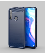 Huawei Y9 Prime 2019เคส HuaweiY9Prime 2019คาร์บอนไฟเบอร์ TPU ซิลิโคนนิ่มฝาหลังเกราะเคสโทรศัพท์