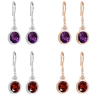 accessories women earrings Korean Version Austrian Purple Diamond Red Diamond Crystal Earrings New S
