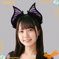 YELGIYE Bat Ears Headband, Soft Handmade Animal Headdress Cosplay, Gothic Realistic Furry Faux Fur F