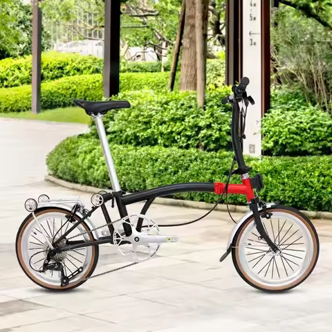 MINT 20Inch Triple Folding Bicycle Nine Speed Road Bike Disc Brake 9-Speed Steel Frame tri-Folding B