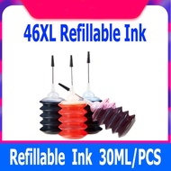 Compatible hp 46xl ink hp46xl refillable ink black yellow blue 30ml refill ink