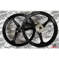 Enkei Sport Rim 3 Batang Custom Y15ZR Siap Hub Chrome, 3 Batang Custom Hitam, Hub Chrome Size (Front