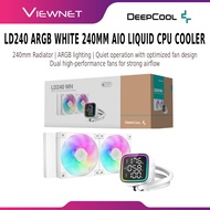 DEEPCOOL LD240 ARGB White 240mm AIO Liquid CPU Cooler with Display | Intel AMD Water Cooling RGB