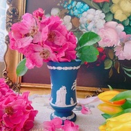 英國製Wedgwood jasper 靛藍色碧玉浮雕希臘神話花瓶花器過年送禮