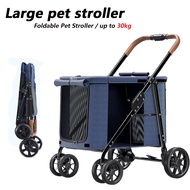 BELLO Large Pet Stroller, Foldable Stroller Lightweight Travel Stroller for Large Dogs and Cats
