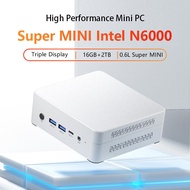 Mini PC Windows 11 Pro Intel Pentium N6000 3.3GHz 8/16GB DDR4 WIFI6 BT5.2 M.2 Nvme SSD Triple Displa