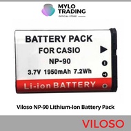 Viloso NP-90 Lithium-Ion Battery Pack For CASIO Exilim Zoom EX-H10 EX-H15 EX-FH100 EX-H20G