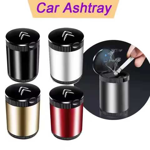 Car LED Ashtray Retardant Cigarette Holder Box for Citroen Badge C3 XR C4 Picasso Elysee Berlingo Xs