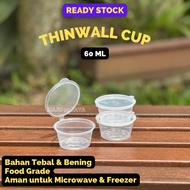 Thinwall Cup Sambal Clip 60ml Pack | Sauce Cup 60 Sauce Cup ML with Connecting Lid