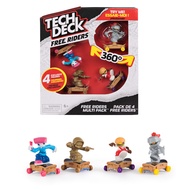 Tech Deck Free Riders Multipack – 4 Collectible Figures & Skateboard Set