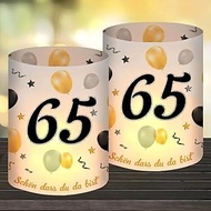 12 Lantern Table Decoration 65th Birthday, Happy Birthday Table Decoration 65th Birthday Women Decor