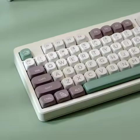 KTOMOT 125 Keys Green Forest Theme Keycaps MOA Profile Dye Sub PBT Anime Game Keycap for Mx Switch D