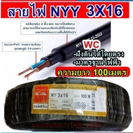 สายไฟฝั่งดิน ฝังดินโดยตรง NYY 3x16 ความยาว 100 เมตร เบอร์ 16 มาตรฐานการไฟฟ้า ป้องกันความชี่น สายไฟกั