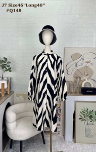 HOT DEALS TUNIK BLOUSE HELENA BAJU LABUH / KEMEJA LABUH MUSLIMAH BERCORAK P.7 MATERIAL MOSCREPE