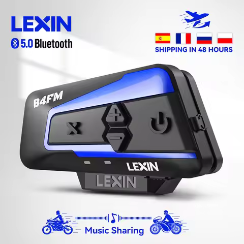 Lexin b4fm-x motorcycle intercom & helmet headset 10 Rider 2000m Bluetooth music sharing fast chargi