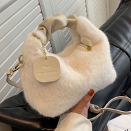 Advanced Plush Bag Handbag Women's Fashion Plush Handheld Cr高级毛绒包手提包女时尚毛毛手提斜挎包毛茸茸包甜美1.2