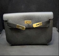 缺手提帶✨Hermes kelly  Depeches 25 黑金 D刻Epsom