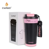 CIVAGO（17oz）แก้วกาแฟสแตนเลสพร้อมฝาปิดแบบ 2 ชั้น ยกดื่มได้เหมาะสำหรับเก็บเครื่องดื่มร้อนและเย็น