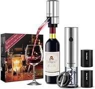 Electric Wine Opener Set, Roter Mond Automatic Wine Bottle Opener set with Electric Wine Decanter Aerator Foil Cutter 2 Vacuum Stoppers, Wine Gift for Home Party Valentine's Day Thanksgiving Christmas