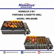 HOMELUX 2 in 1 Portable Cassette Grill Infrared HPB-8008B_Dapur BBQ_Portable BBQ Stove