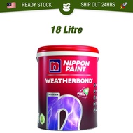 🔥READY STOCK🔥 18L NIPPON PAINT Weatherbond Exterior Wall 1001 7 Years Protection Weather Bond Cat Lu